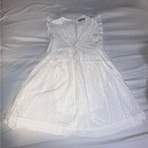 Cream Sleeveless V-Neck Sundress for Weddings